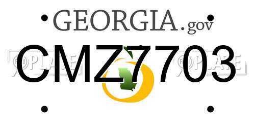 CMZ7703 Georgia License Plate