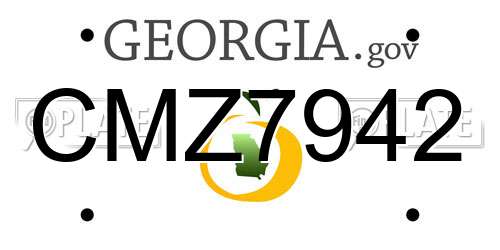 CMZ7942 Georgia License Plate