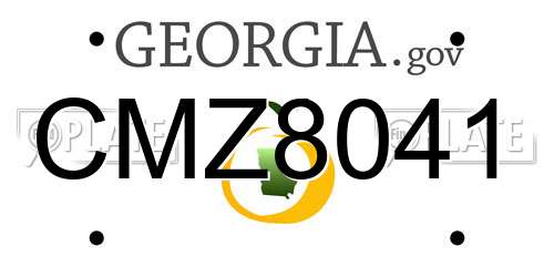 CMZ8041 Georgia License Plate