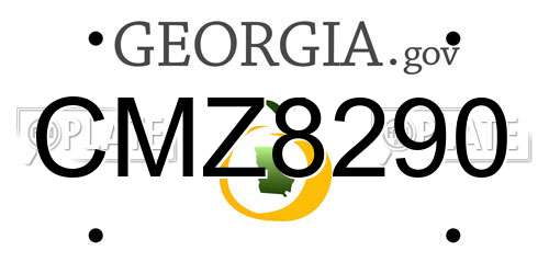 CMZ8290 Georgia License Plate