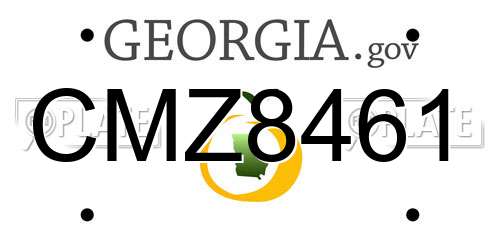 CMZ8461 Georgia License Plate