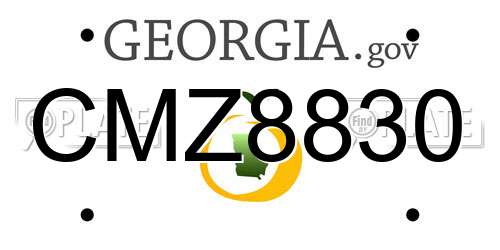 CMZ8830 Georgia License Plate