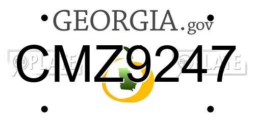 CMZ9247 Georgia License Plate