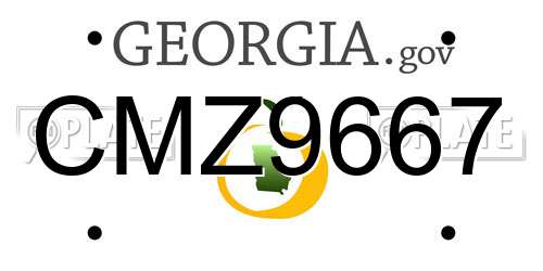 CMZ9667 Georgia License Plate
