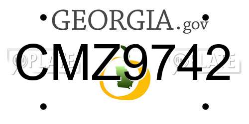 CMZ9742 Georgia License Plate