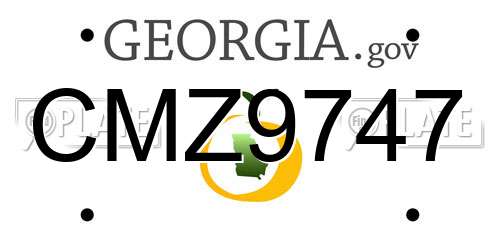 CMZ9747 Georgia License Plate