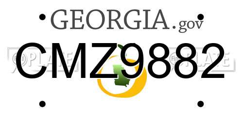 CMZ9882 Georgia License Plate