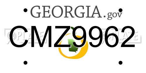 CMZ9962 Georgia License Plate