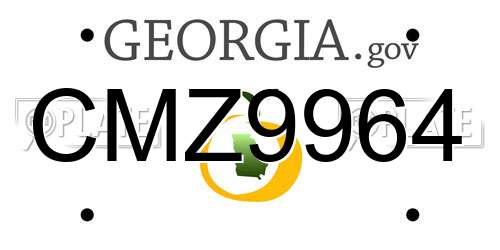 CMZ9964 Georgia License Plate