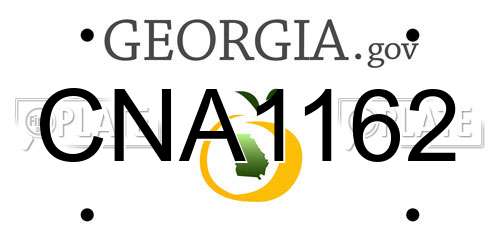 CNA1162 Georgia License Plate