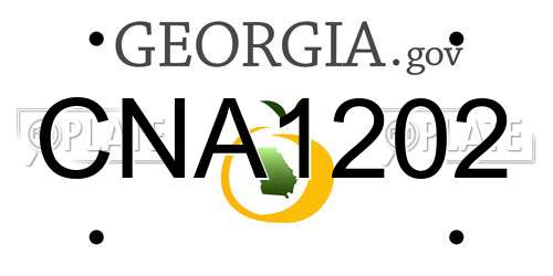 CNA1202 Georgia License Plate