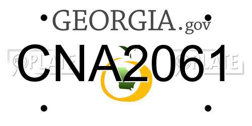 CNA2061 Georgia License Plate