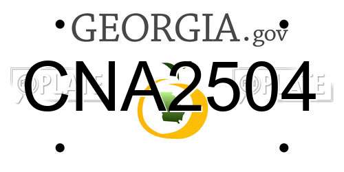 CNA2504 Georgia License Plate