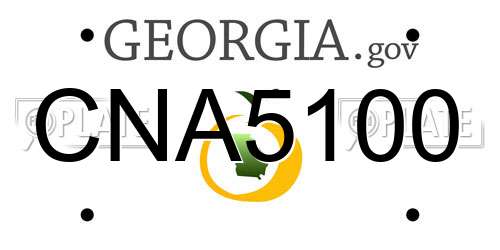 CNA5100 Georgia License Plate
