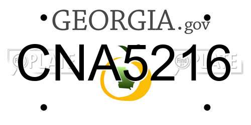CNA5216 Georgia License Plate