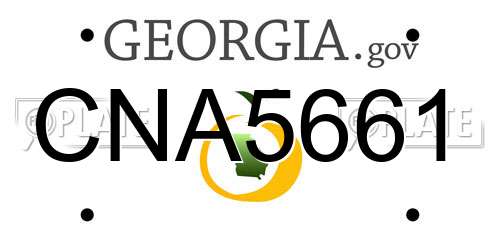 CNA5661 Georgia License Plate
