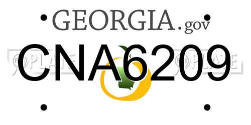 CNA6209 Georgia License Plate