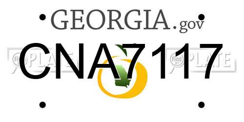 CNA7117 Georgia License Plate