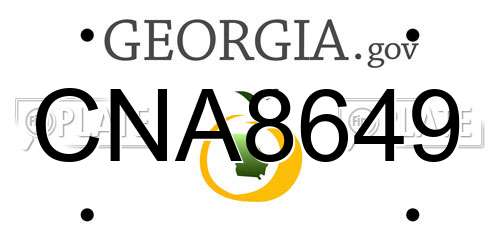 CNA8649 Georgia License Plate