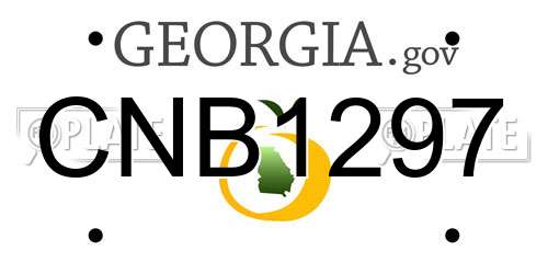 CNB1297 Georgia License Plate