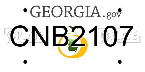 CNB2107 Georgia License Plate