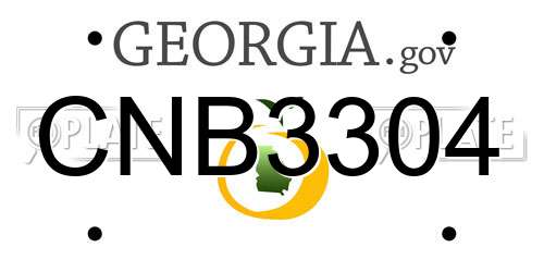 CNB3304 Georgia License Plate