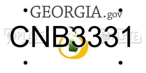 CNB3331 Georgia License Plate