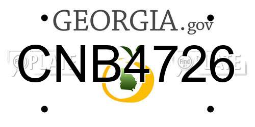 CNB4726 Georgia License Plate
