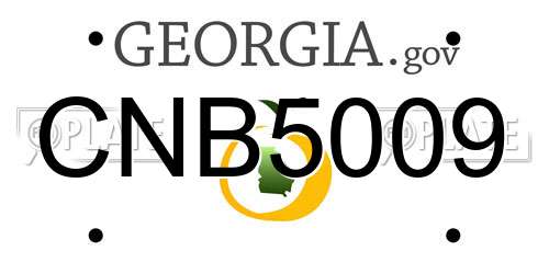 CNB5009 Georgia License Plate