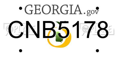 CNB5178 Georgia License Plate