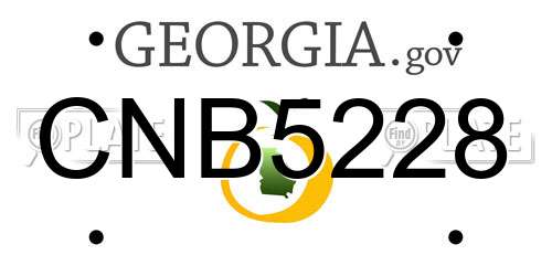 CNB5228 Georgia License Plate