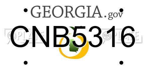 CNB5316 Georgia License Plate