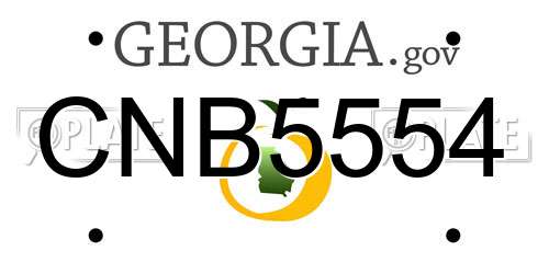 CNB5554 Georgia License Plate