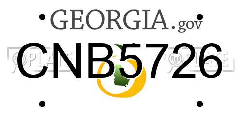 CNB5726 Georgia License Plate