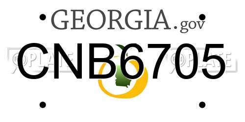 CNB6705 Georgia License Plate