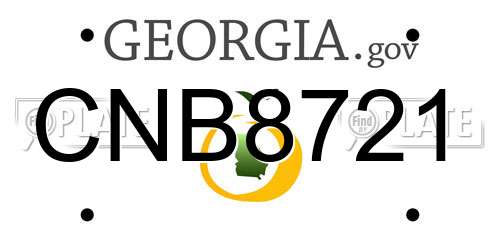 CNB8721 Georgia License Plate