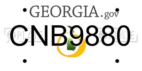 CNB9880 Georgia License Plate