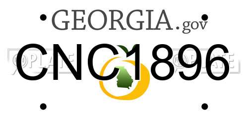 CNC1896 Georgia License Plate