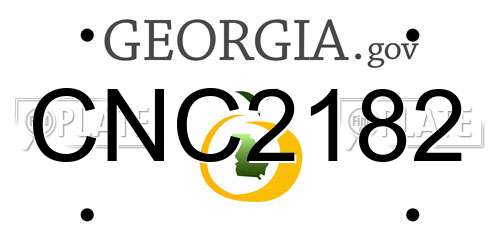 CNC2182 Georgia License Plate