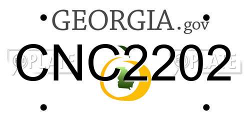 CNC2202 Georgia License Plate