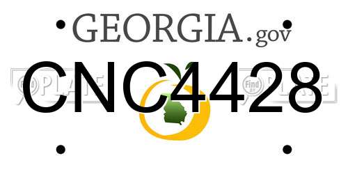 CNC4428 Georgia License Plate