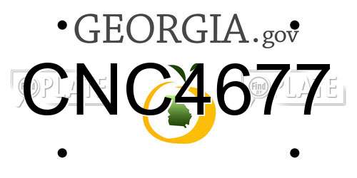 CNC4677 Georgia License Plate