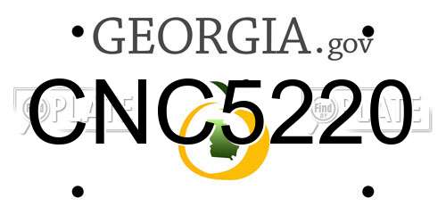 CNC5220 Georgia License Plate