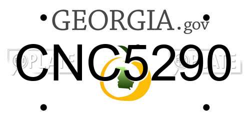 CNC5290 Georgia License Plate