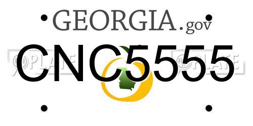 CNC5555 Georgia License Plate