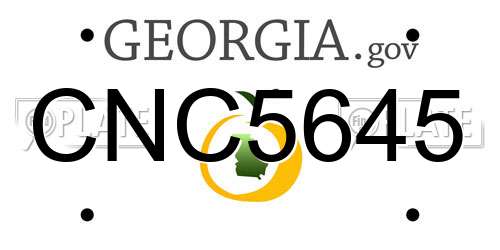 CNC5645 Georgia License Plate