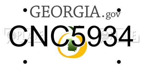 CNC5934 Georgia License Plate