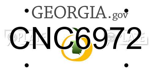 CNC6972 Georgia License Plate
