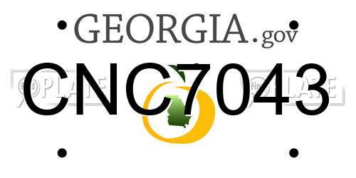 CNC7043 Georgia License Plate