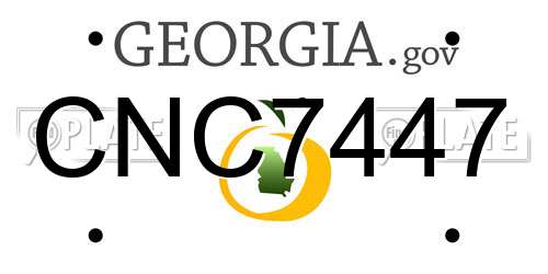 CNC7447 Georgia License Plate
